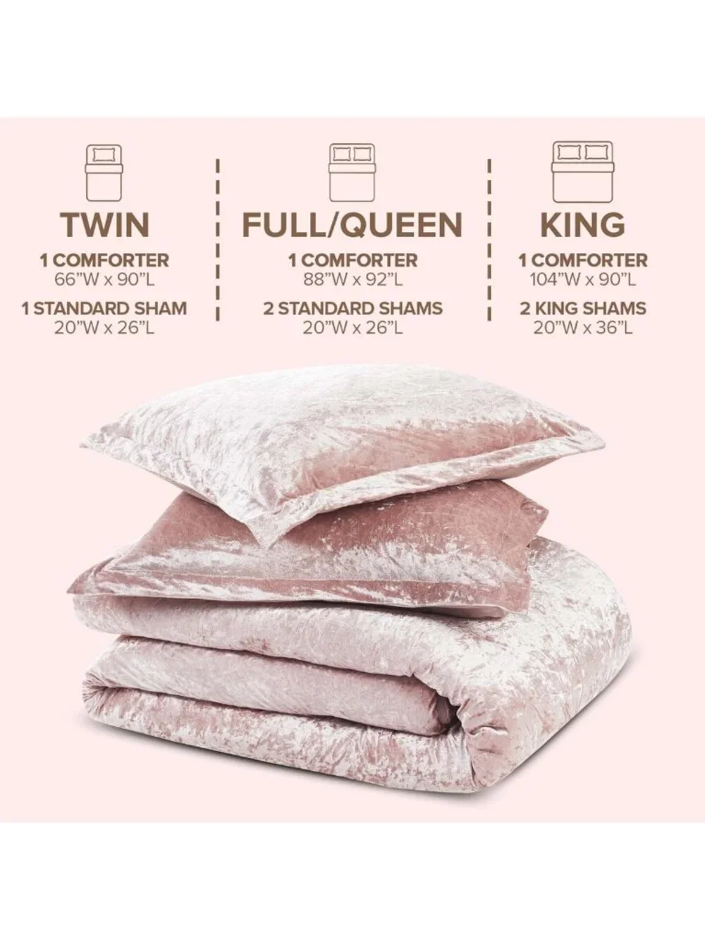 Luxe Velvet Comforter Set, Soft Brushed Microfiber, Cozy All-Season Bedding